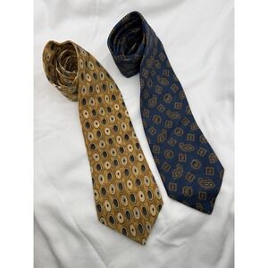 SILK Men's Ties Perry Ellis USA/Stafford Italy Lot Of 2 Business Classic Length